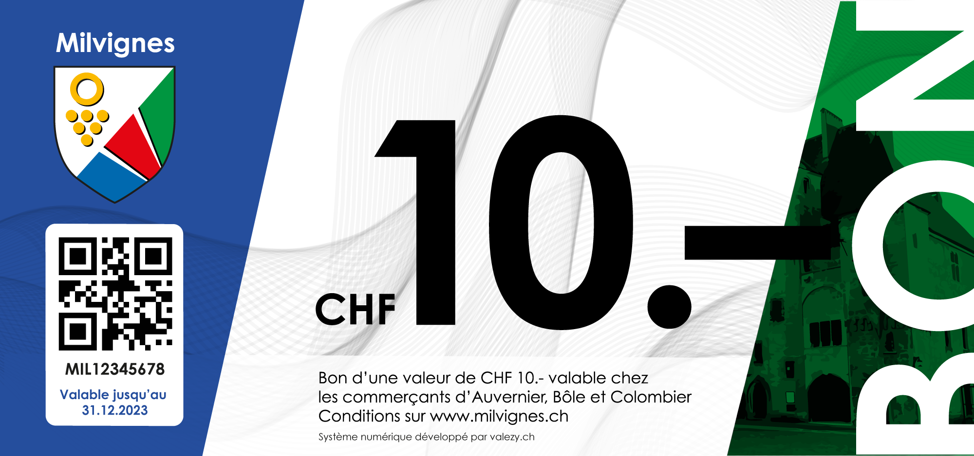 Bon 10 CHF - Milvignes