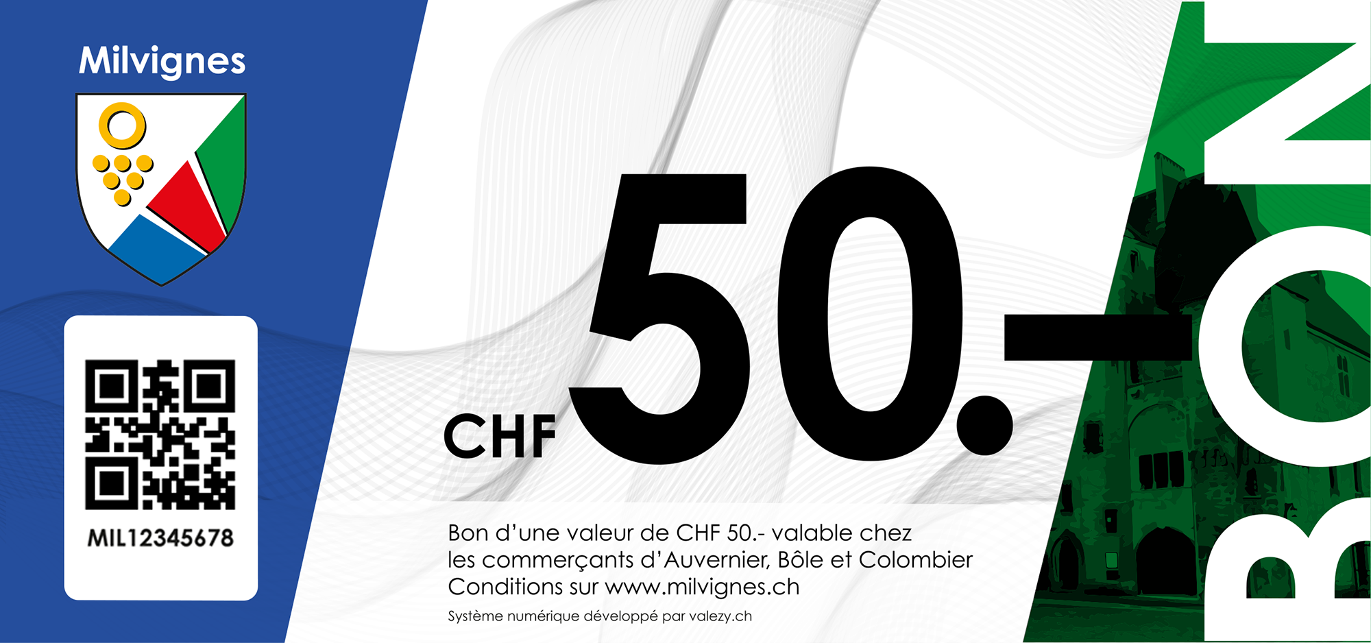 Bon 50 CHF - Milvignes